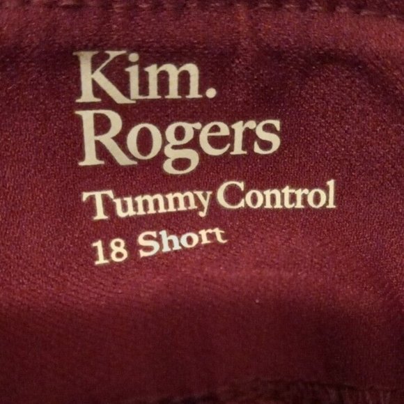 kim rogers tummy control pants woman's maroon Size 18 short ladies - Picture 5 of 5